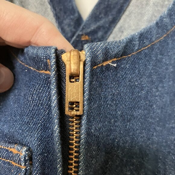 Vintage Big Bill Overalls Mens 42 Blue Denim Workwear Dungaree Bib One Piece Zip - Picture 6 of 13
